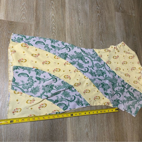 Floral Patchwork Dress in Yellow and Green - Picture 5 of 7